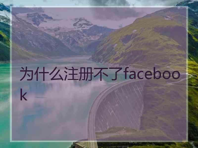 为什么注册不了facebook