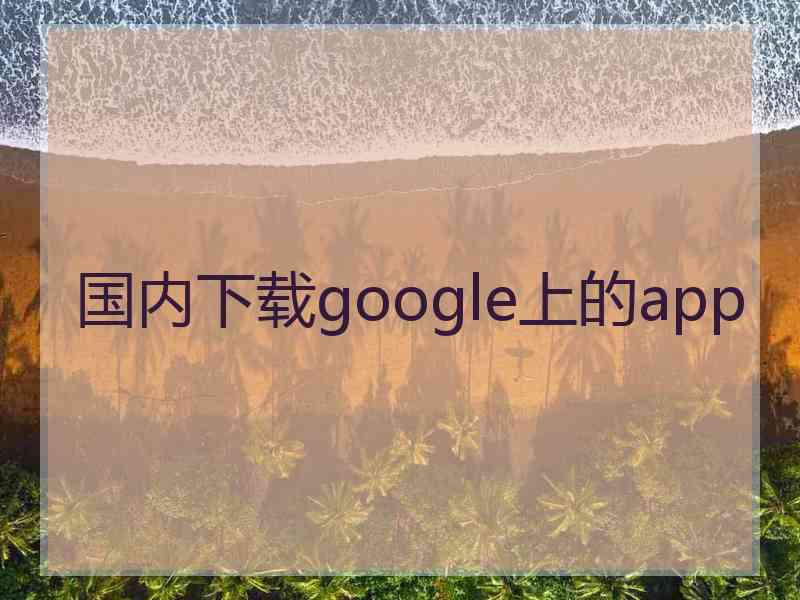 国内下载google上的app