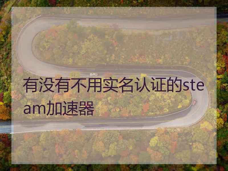 有没有不用实名认证的steam加速器