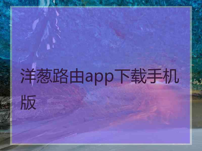 洋葱路由app下载手机版