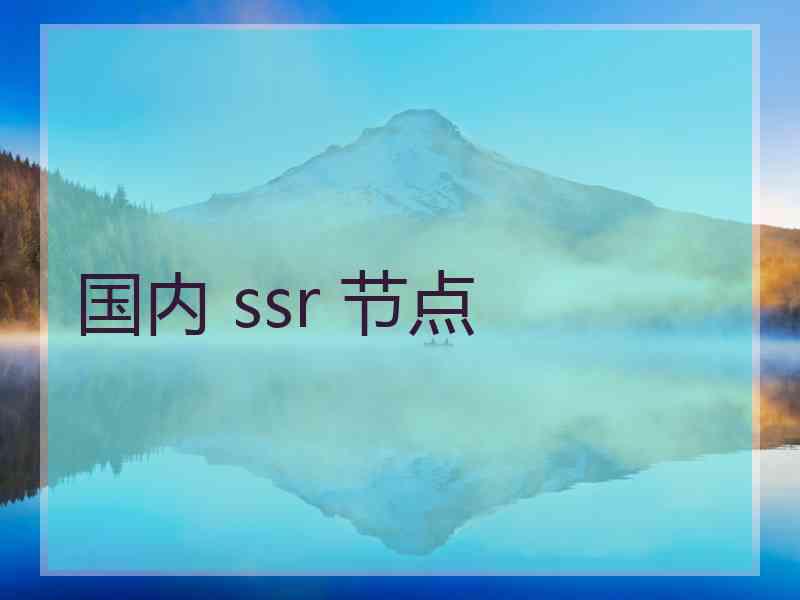 国内 ssr 节点