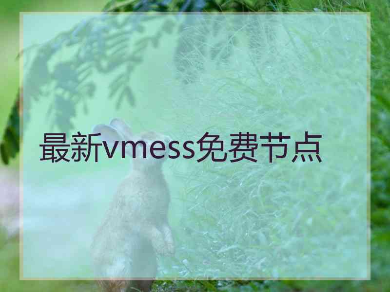 最新vmess免费节点