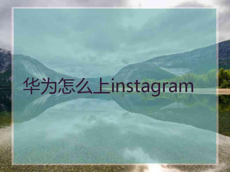 华为怎么上instagram