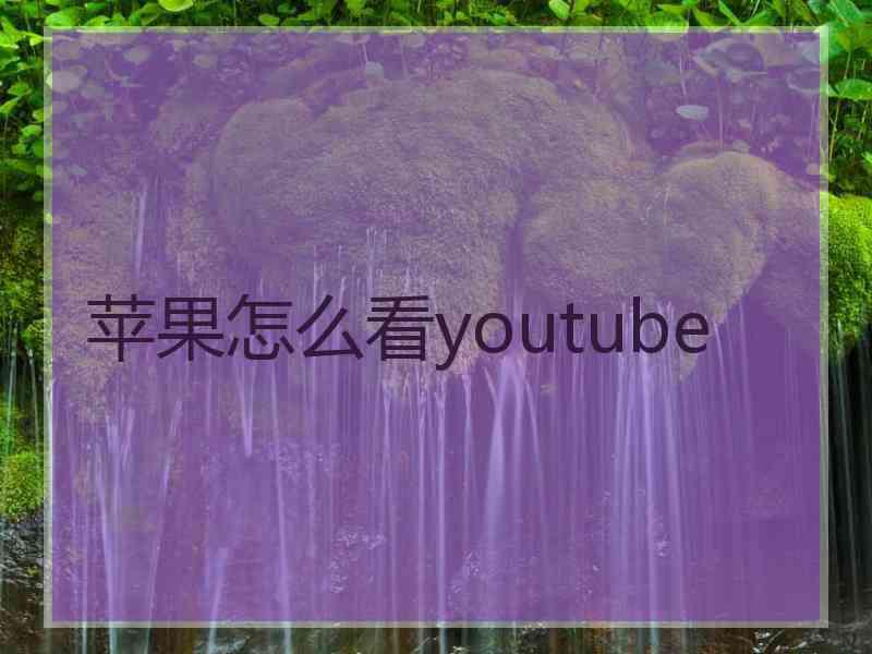 苹果怎么看youtube