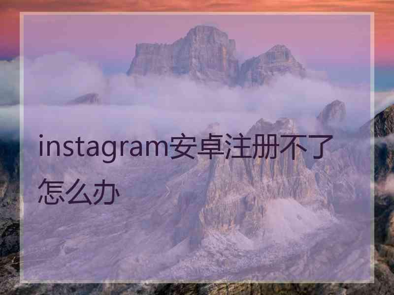 instagram安卓注册不了怎么办