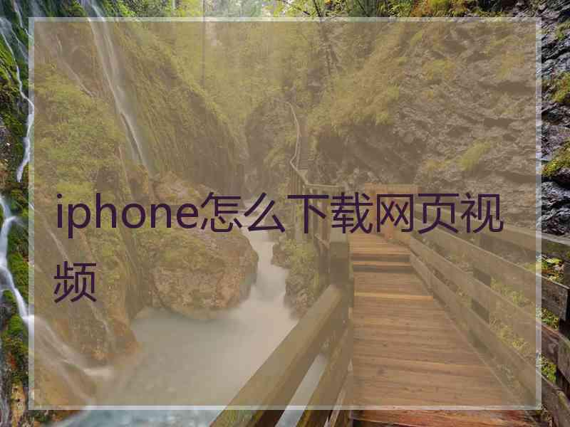 iphone怎么下载网页视频