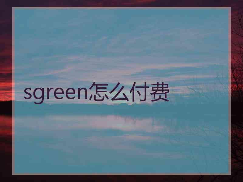 sgreen怎么付费