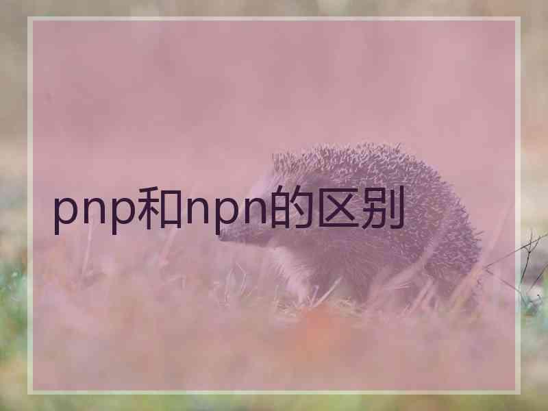 pnp和npn的区别