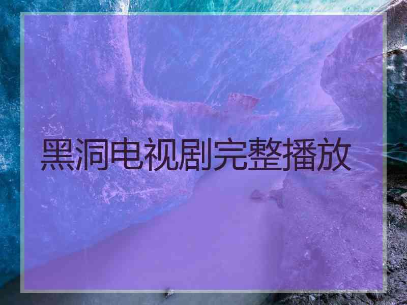 黑洞电视剧完整播放