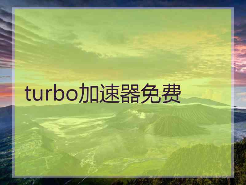 turbo加速器免费