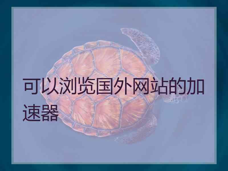 可以浏览国外网站的加速器