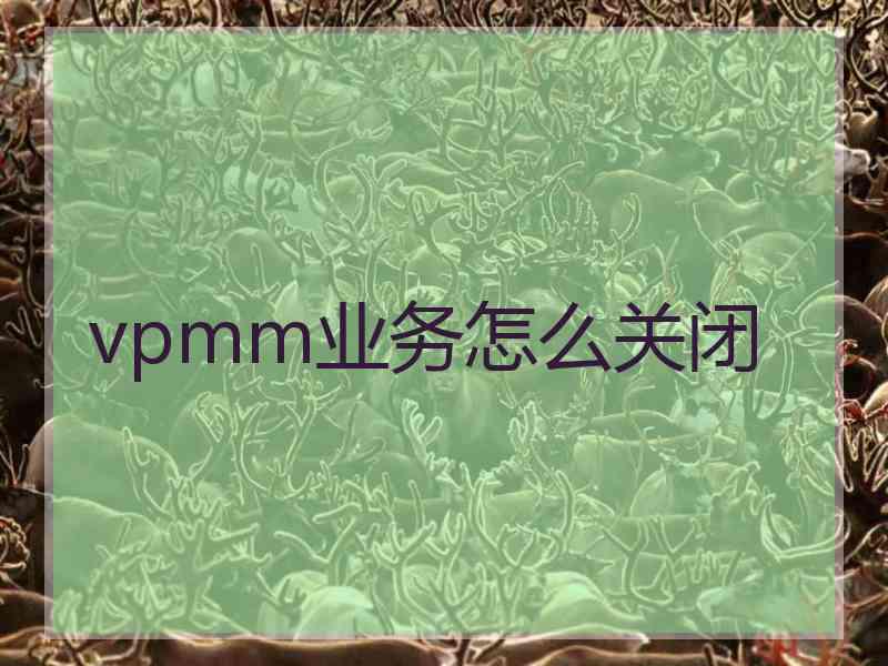 vpmm业务怎么关闭