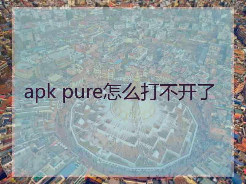 apk pure怎么打不开了