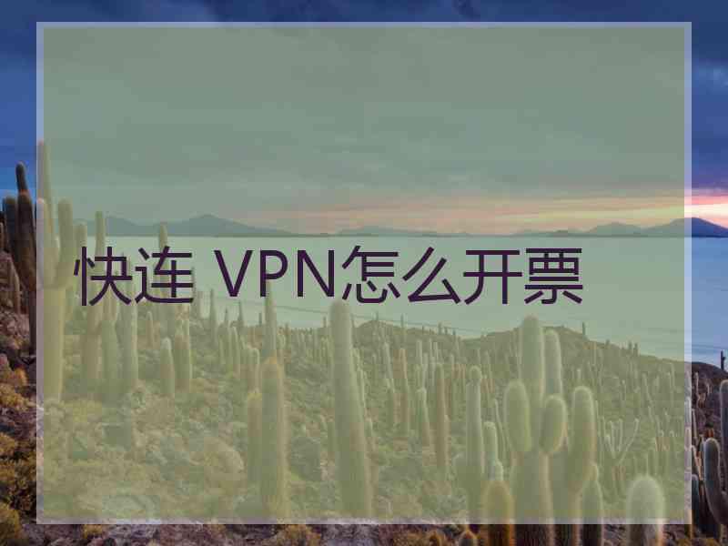 快连 VPN怎么开票