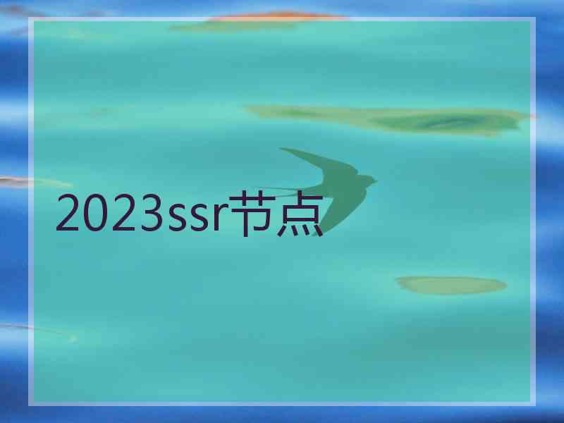 2023ssr节点