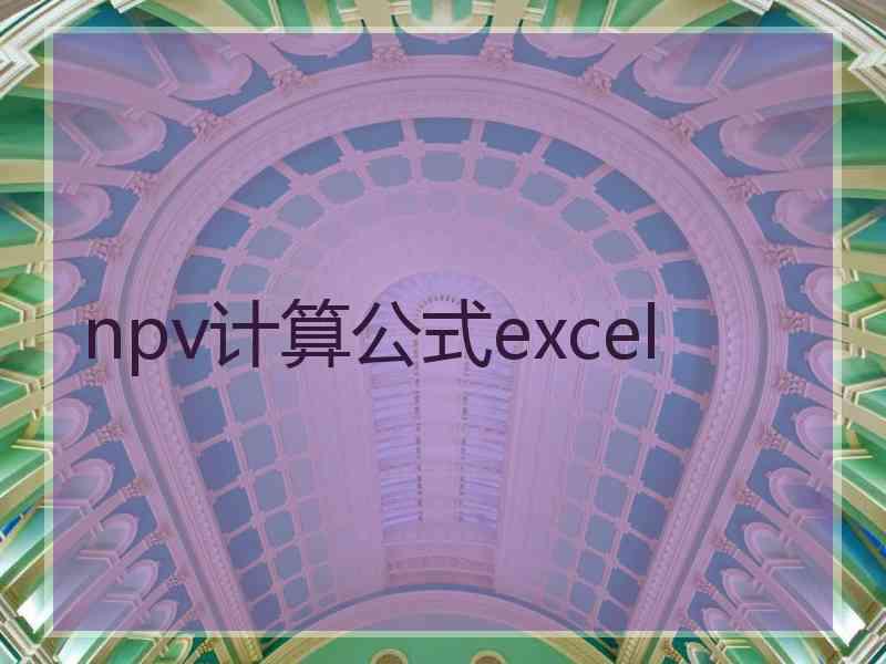 npv计算公式excel