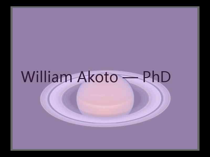 William Akoto — PhD