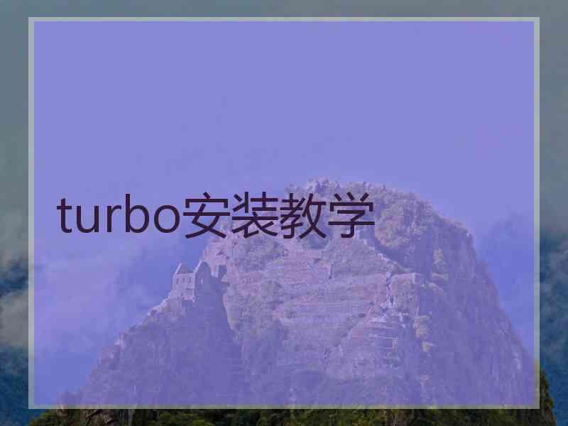 turbo安装教学