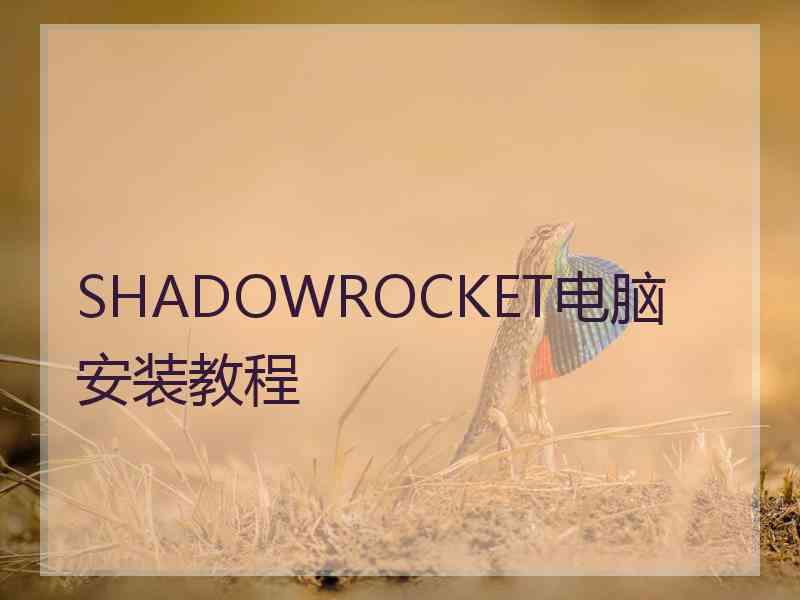 SHADOWROCKET电脑安装教程