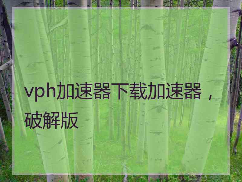 vph加速器下载加速器，破解版