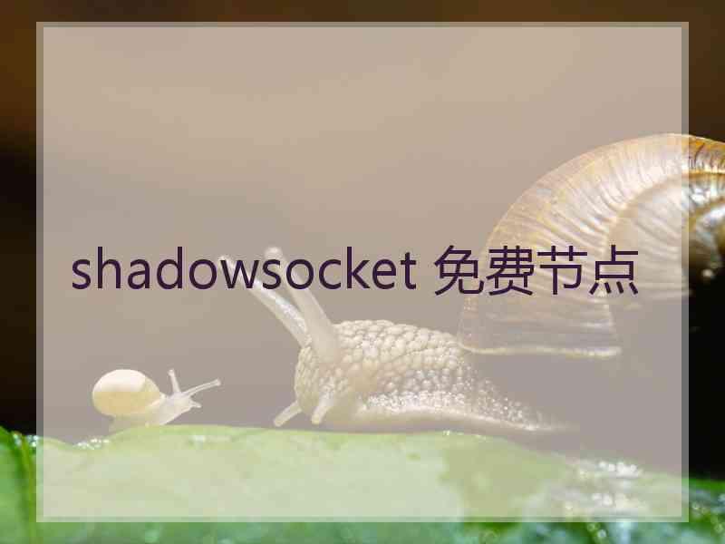 shadowsocket 免费节点