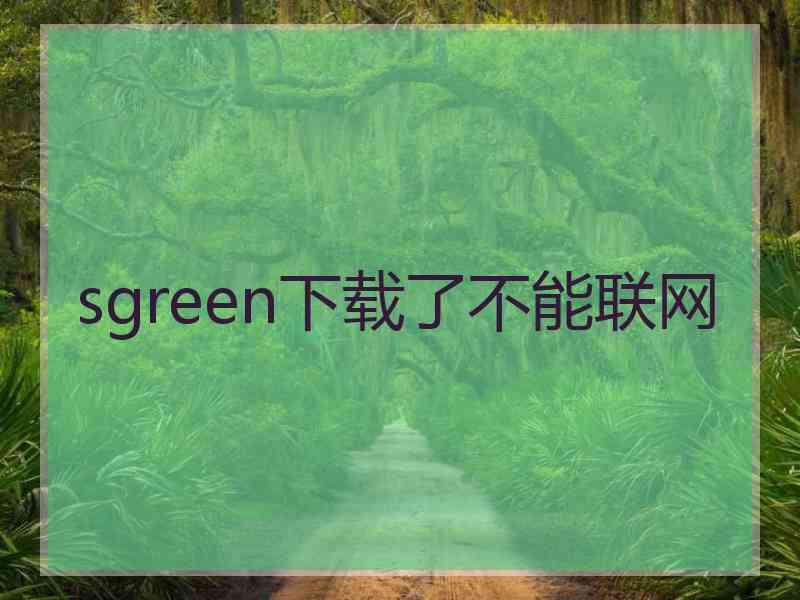 sgreen下载了不能联网