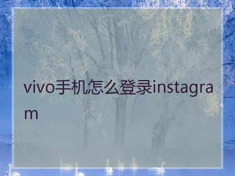 vivo手机怎么登录instagram