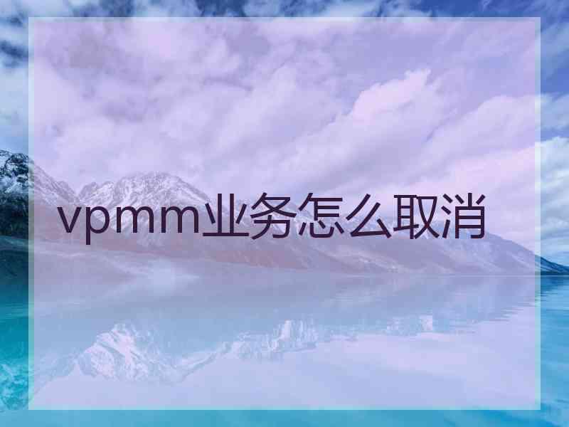 vpmm业务怎么取消