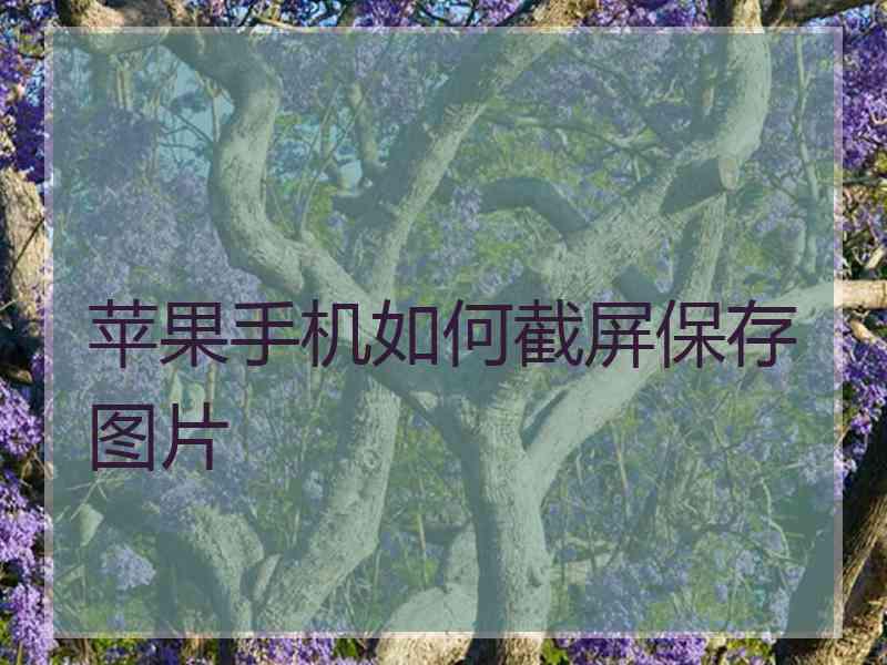 苹果手机如何截屏保存图片