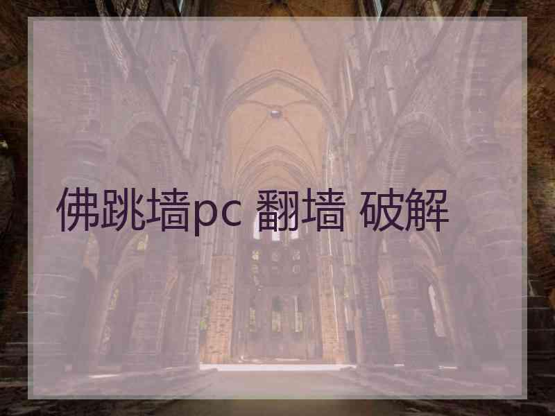 佛跳墙pc 翻墙 破解