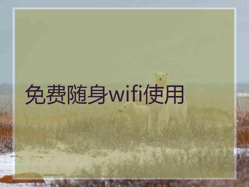 免费随身wifi使用